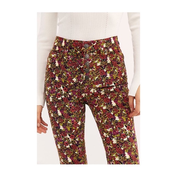 NEW Free People Sun Chaser Floral Skinny Pants - Picture 5 of 16